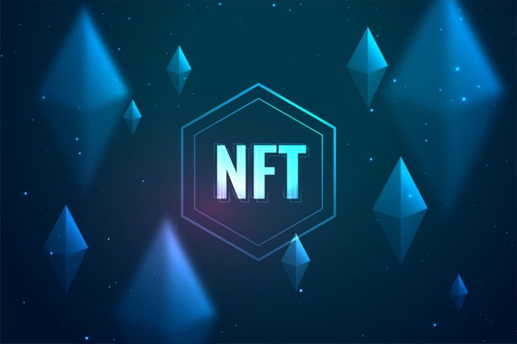 Illustration of words ‘NFT’
