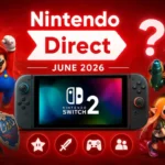 Nintendo Direct June 2026 featured image showing a Nintendo Switch 2 console surrounded by gaming-inspired characters and icons, representing upcoming game announcements and Nintendo news.