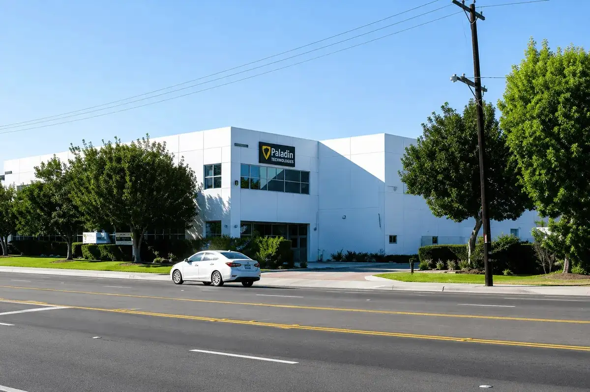 Paladin Technologies office building and corporate headquarters exterior with modern architecture representing integrated technology and security solutions.