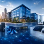 Paladin Technologies integrated security systems, networking infrastructure, surveillance technology, and smart building solutions in a modern corporate environment.