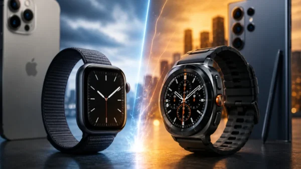 iPhone vs Samsung smartwatch rivalry featuring Galaxy Watch 9 and Galaxy Watch Ultra2 compared with Apple Watch