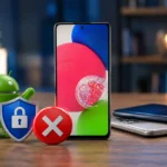 Samsung Galaxy A52s 5G illustrating the end of software updates and long-term security support in a modern technology environment.