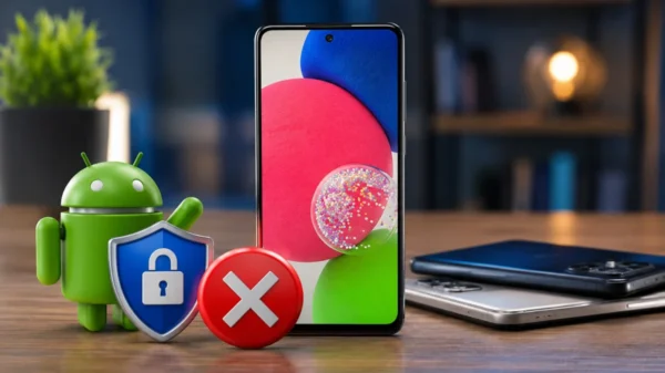 Samsung Galaxy A52s 5G illustrating the end of software updates and long-term security support in a modern technology environment.