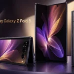 Samsung Galaxy Z Fold 8 featuring the rumored wider foldable design shown from multiple angles ahead of its expected July launch.