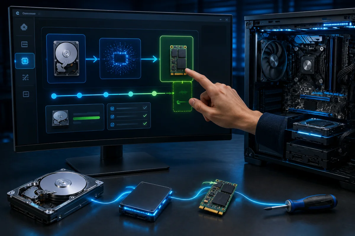 Smart Response Technology setup with Intel RST software HDD SSD and mSATA cache configuration